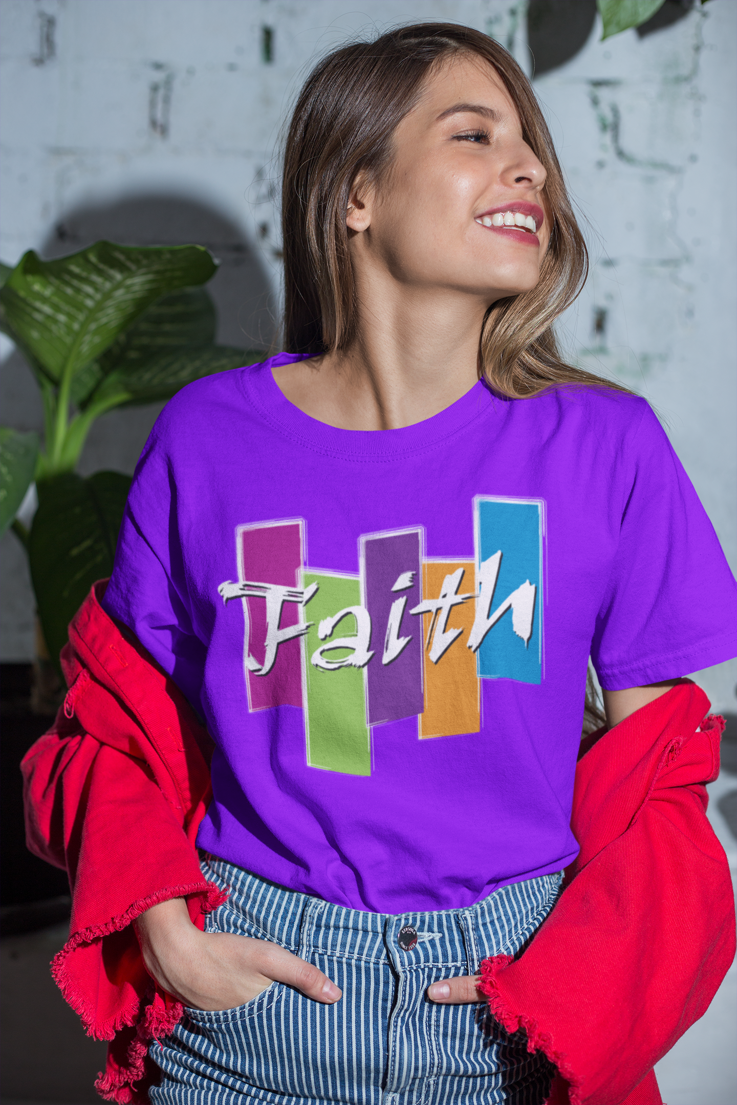 Christian t-shirt - Faith T-shirt - Premium women t-shirt woman smiling